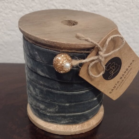 Santa Barbara Design Studio Other - Grey Velvet Ribbon Spool, 10 Yards, NWT